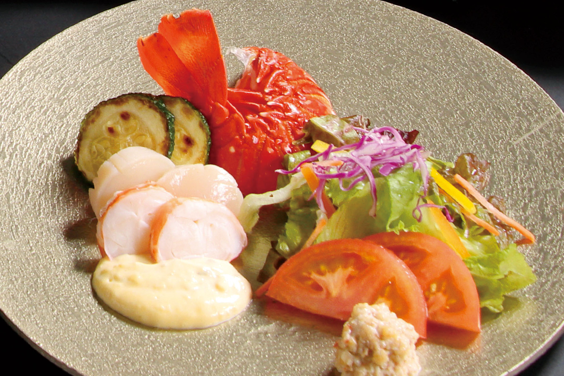伊勢海老と帆立の冷製仕立