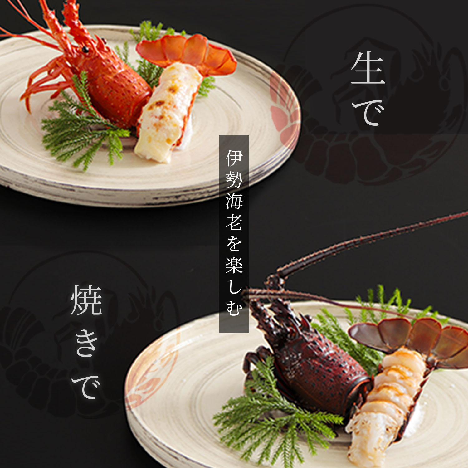 生で　焼きで　伊勢海老を楽しむ